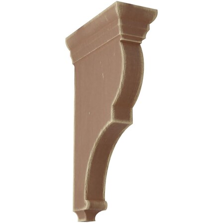 Ekena Millwork 3 1/2"W x 7 1/2"D x 14"H Extra Large Rojas Wood Vintage Decor Corbel, Weathered Brown CORWD03X07X14RJBR